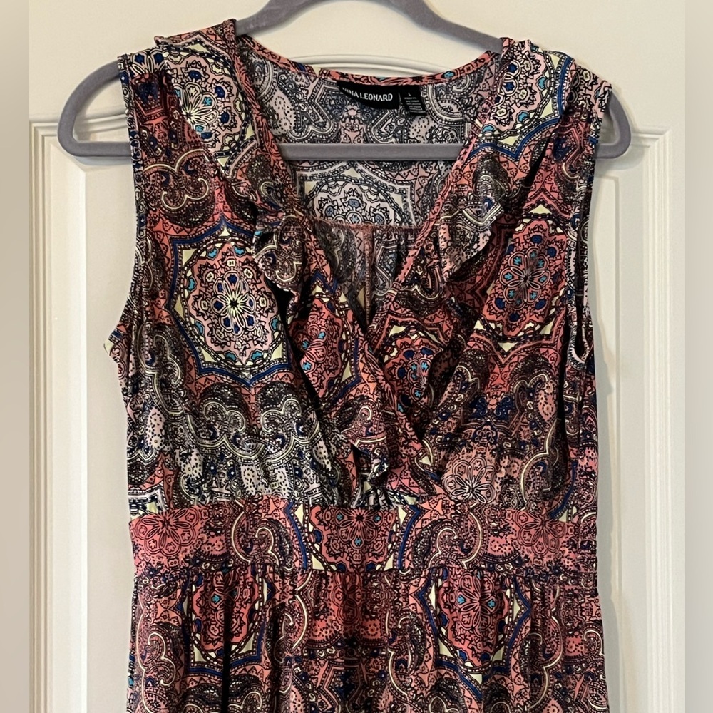 Nina Leonard Sleeveless Front Wrap Maxi Dress Women’s Size Large - Picture 10 of 16